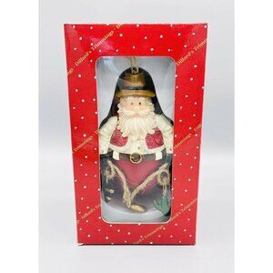 Vintage Dillard's Trimmings Cowboy Santa Christmas Ornament Sheriff Hat Bulb